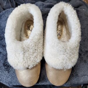 Jax & Bard Women's Gold Shearling Lined Slippers